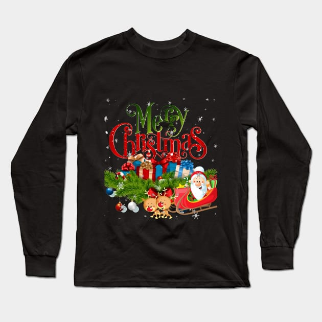 Merry Christmas T-Shirt Long Sleeve T-Shirt by mizocrow